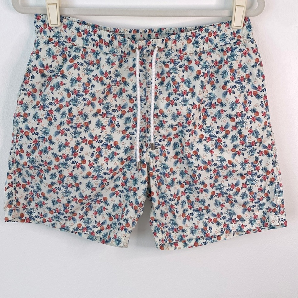Hartford Swim Shorts Tiki Print Pineapple and Hibiscus print Size Medium Men